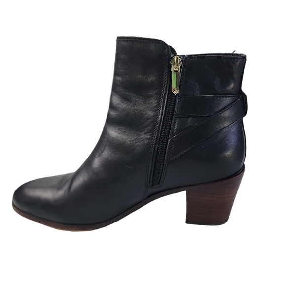 Sam Edelman Black Leather Ankle Boots Women's Size 9.5 M Zips  WORN 1x - Picture 4 of 9